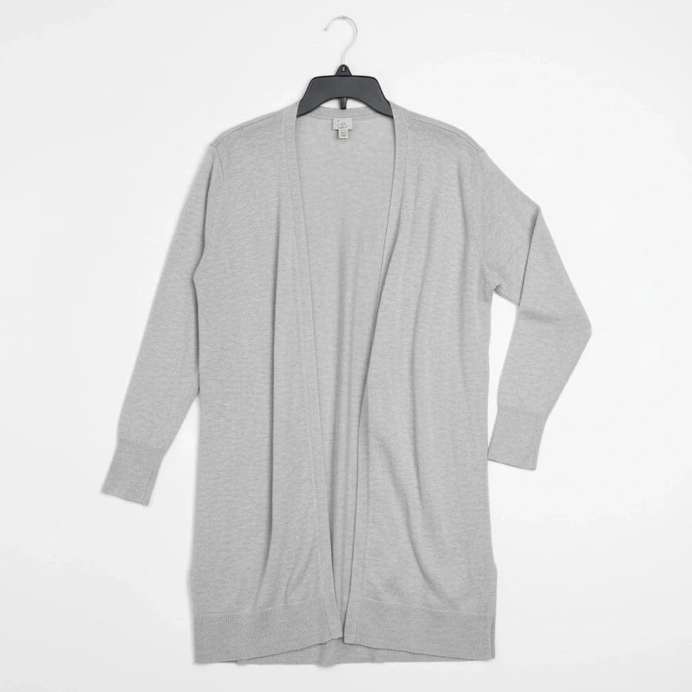 A New Day Heather Gray Open-Front Cardigan ☑️Size L